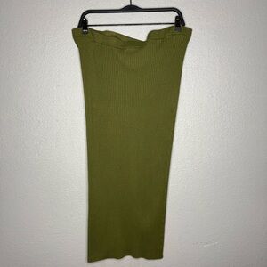 H&M Olive Green Ribbed Women's Skirt- XL